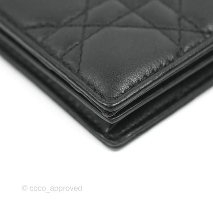 Dior Lady Dior Flap Card Holder Black Cannage Lambskin