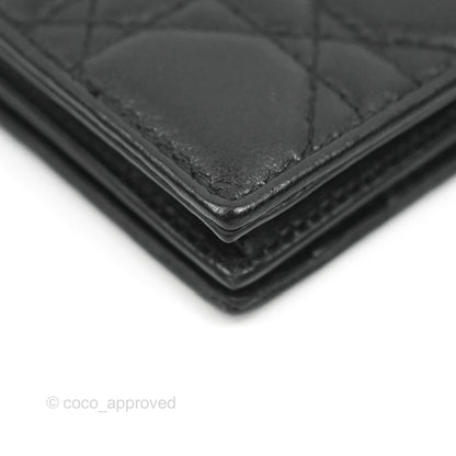 Dior Lady Dior Flap Card Holder Black Cannage Lambskin