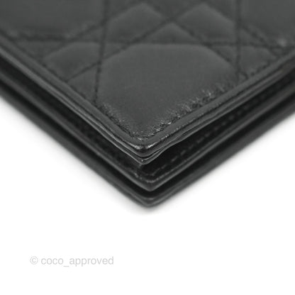 Dior Lady Dior Flap Card Holder Black Cannage Lambskin