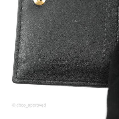 Dior Lady Dior Flap Card Holder Black Cannage Lambskin