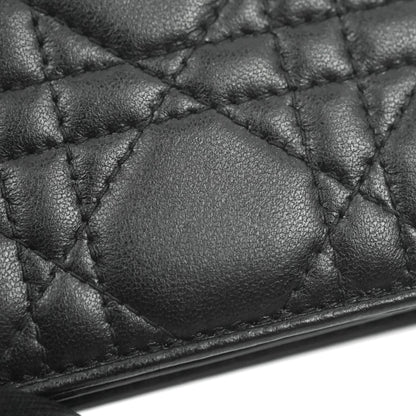 Dior Lady Dior Flap Card Holder Black Cannage Lambskin