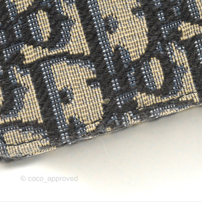 Christian Dior Saddle Chain Pouch Navy Oblique Jacquard