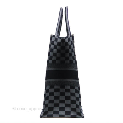 Dior Large Book Tote Checkered Navy