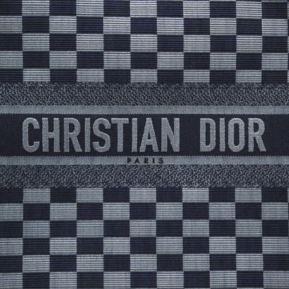 Dior Large Book Tote Checkered Navy