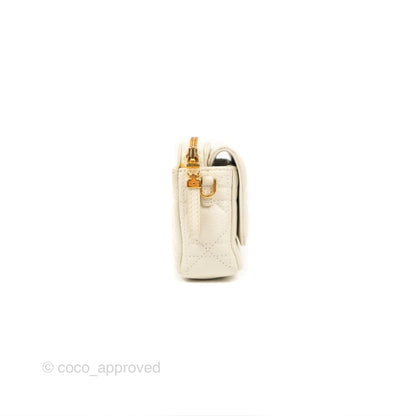 Dior Caro Pouch with Chain Latte Supple Cannage Calfskin