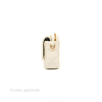 Dior Caro Pouch with Chain Latte Supple Cannage Calfskin