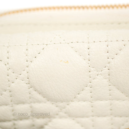 Dior Caro Pouch with Chain Latte Supple Cannage Calfskin