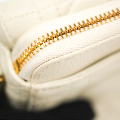 Dior Caro Pouch with Chain Latte Supple Cannage Calfskin