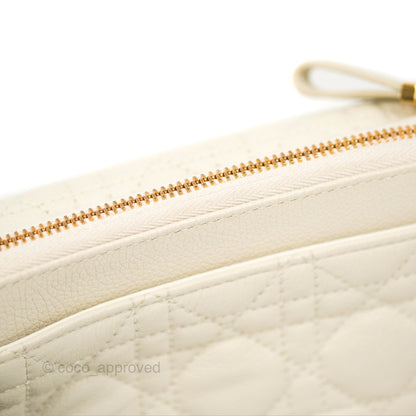 Dior Caro Pouch with Chain Latte Supple Cannage Calfskin