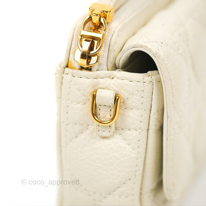 Dior Caro Pouch with Chain Latte Supple Cannage Calfskin