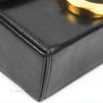 Christian Dior 30 Montaigne Box Bag Black Shiny Clinked Lambskin Gold Hardware