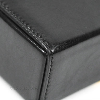 Christian Dior 30 Montaigne Box Bag Black Shiny Clinked Lambskin Gold Hardware