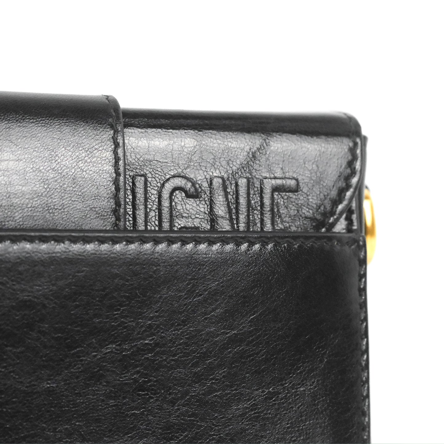 Christian Dior 30 Montaigne Box Bag Black Shiny Clinked Lambskin Gold Hardware