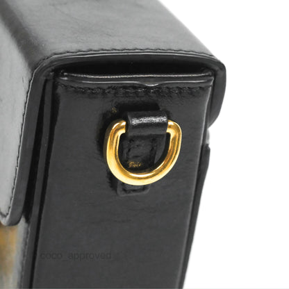 Christian Dior 30 Montaigne Box Bag Black Shiny Clinked Lambskin Gold Hardware