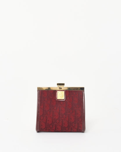 Dior Vintage Burgundy Oblique Coin Purse