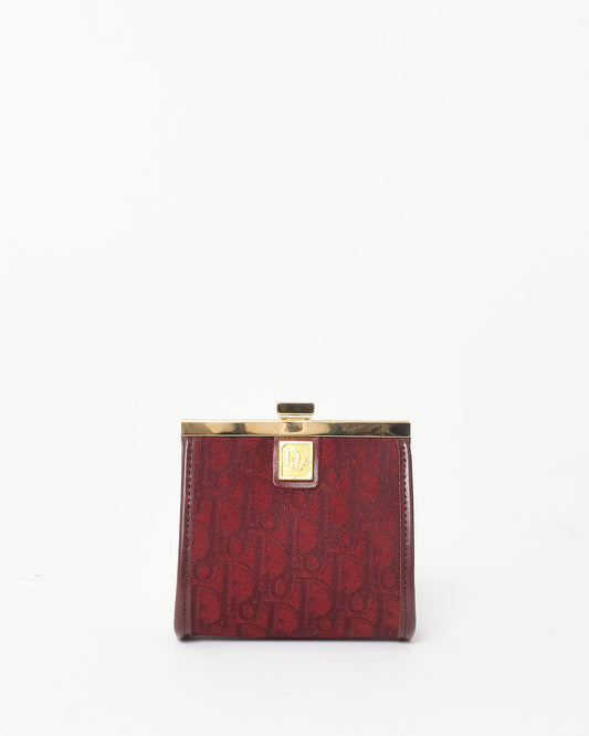 Dior Vintage Burgundy Oblique Coin Purse