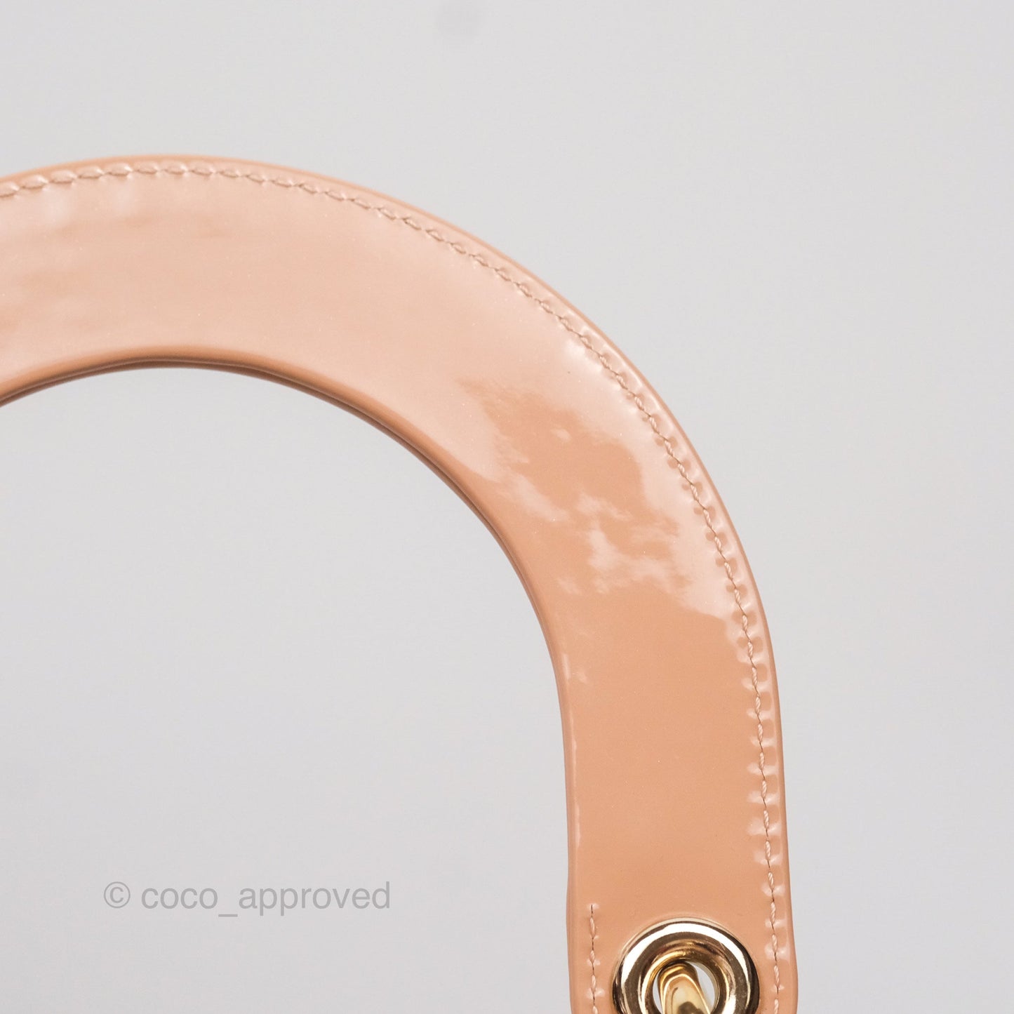 Christian Dior Small Lady Dior My ABCDior Beige Patent Gold Hardware