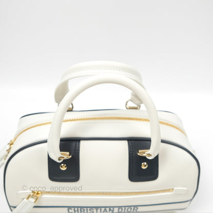 Dior Small Dior Vibe Zip Bowling Bag White Navy