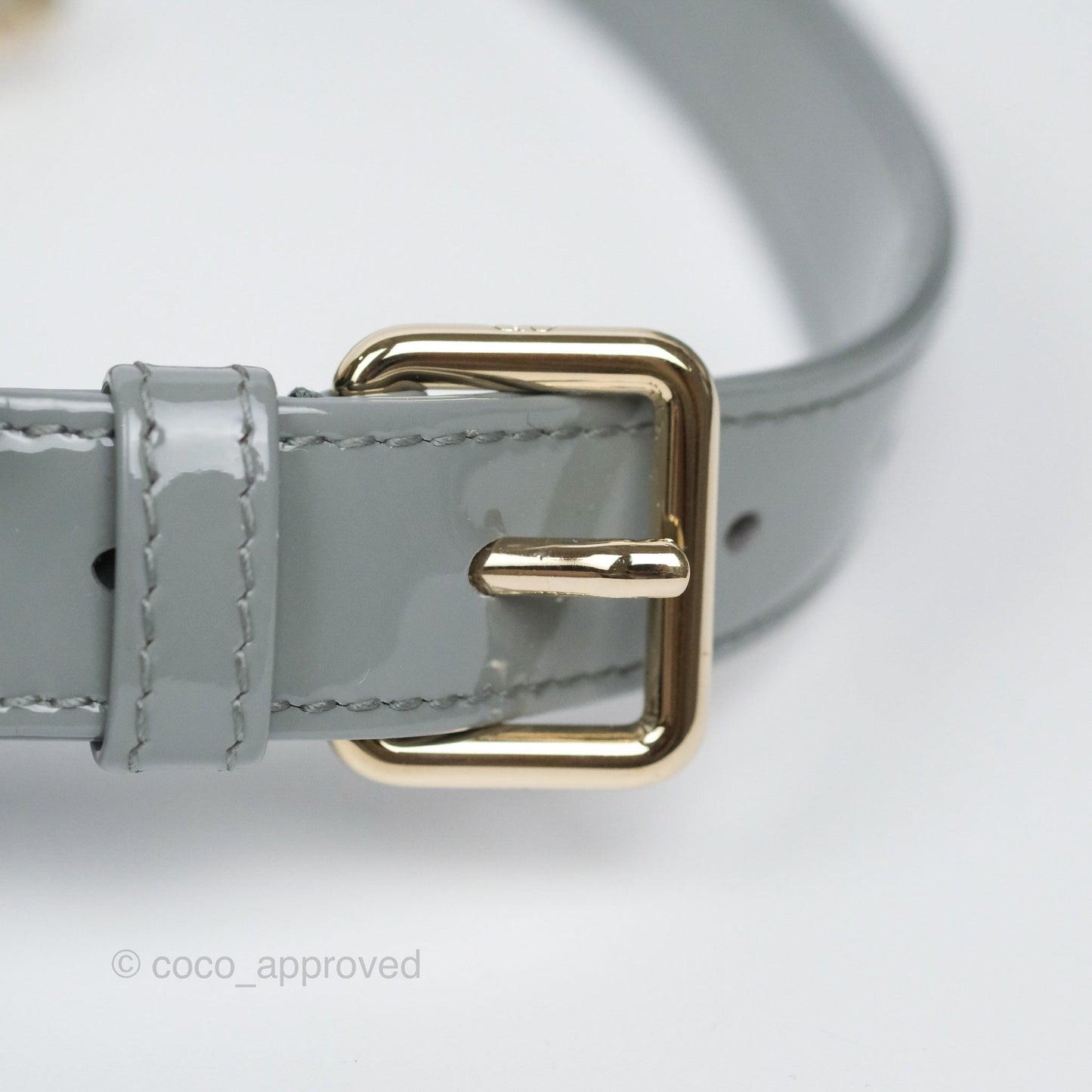 Christian Dior Lady Dior Grey Patent Gold Hardware