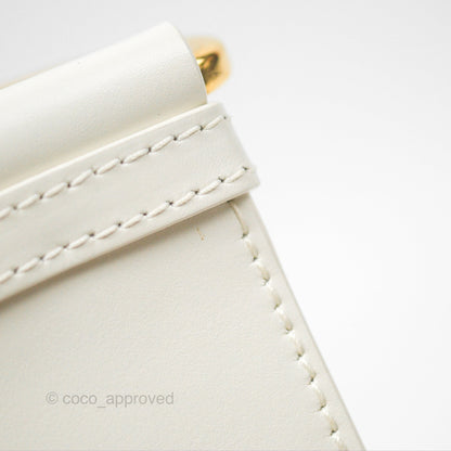 Christian Dior 30 Montaigne Box Bag White Calfskin