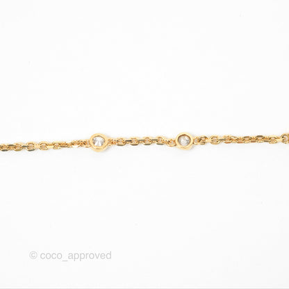 Christian Dior Petit CD Double Necklace Crystals Gold Tone