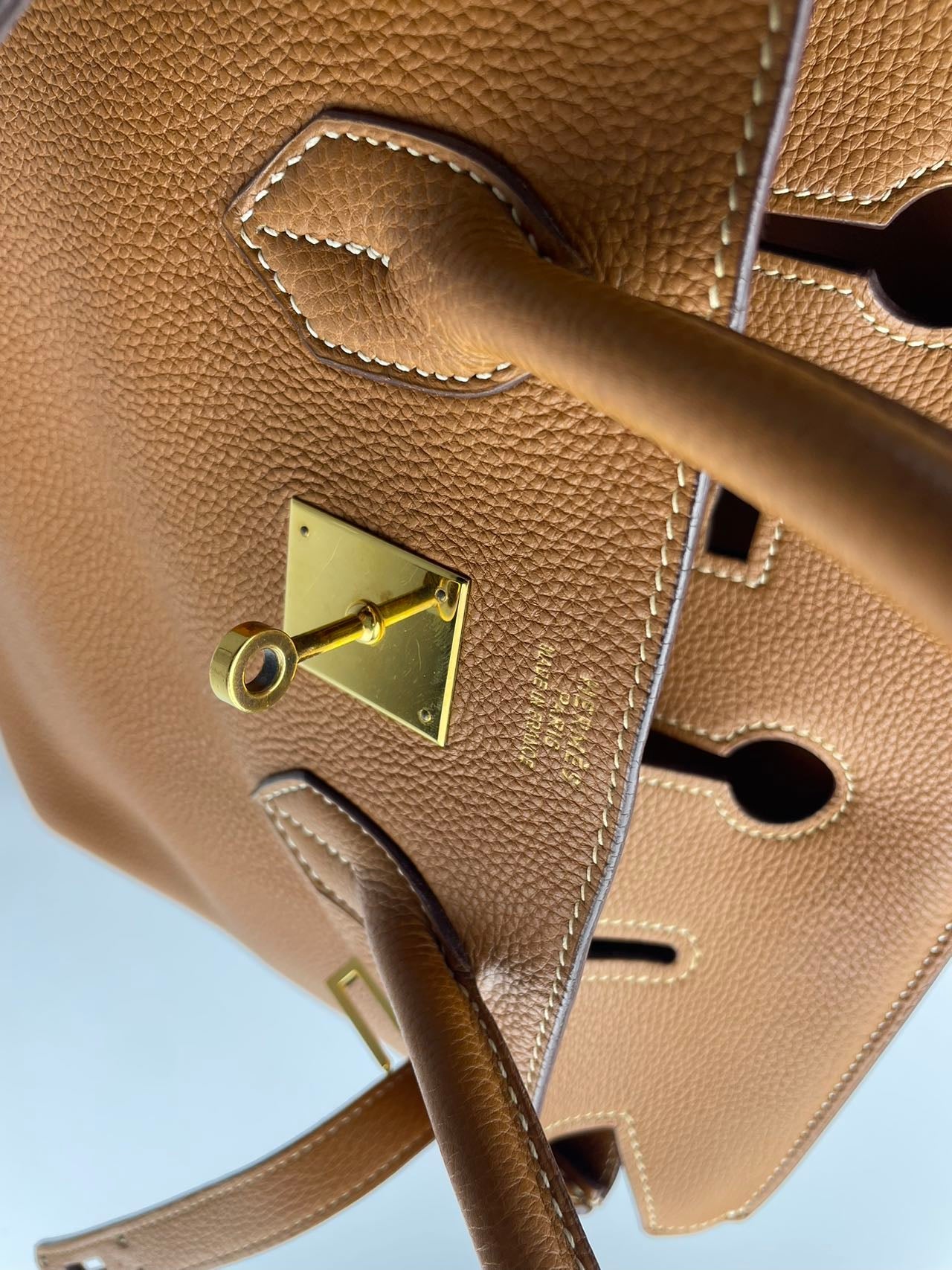 Hermes  Birkin 35 in gold vintage Togo leather