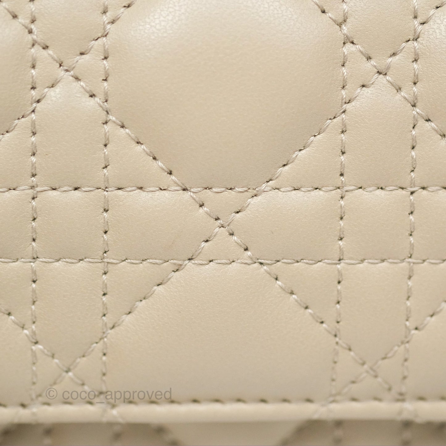 Christian Dior My Dior Daily Chain Pouch Sand-Colored Cannage Lambskin Gold Hardware
