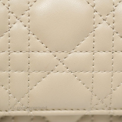 Christian Dior My Dior Daily Chain Pouch Sand-Colored Cannage Lambskin Gold Hardware