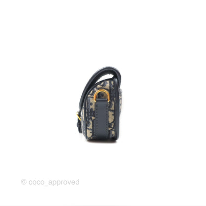 Christian Dior Bobby East-West Bag Blue Oblique Jacquard Canvas