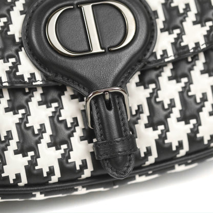 Christian Dior Bobby East-West Bag Black And White Houndstooth Embossed Calfskin