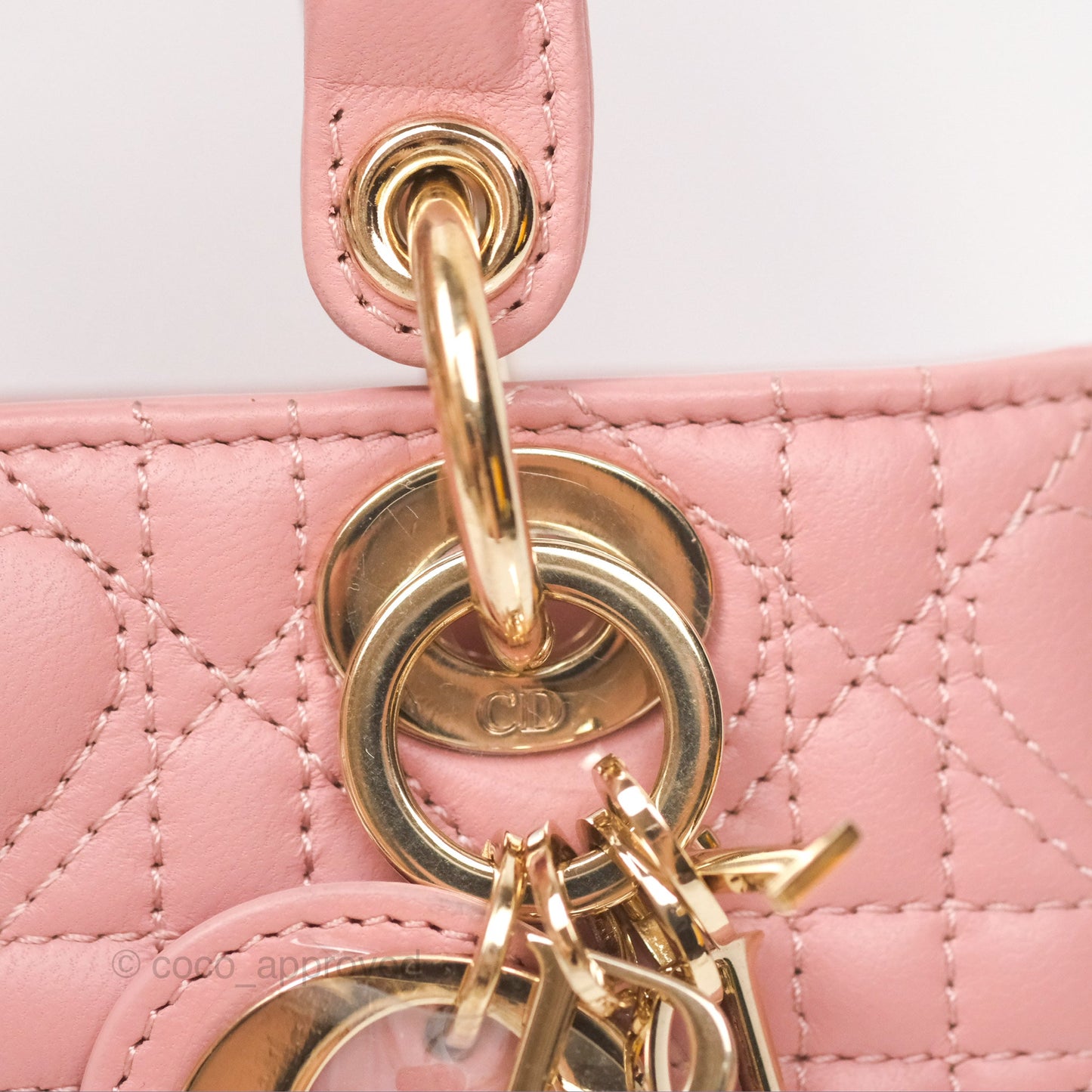 Christian Dior Lady D-Joy Micro Bag Antique Pink Lambskin Heart Quilted