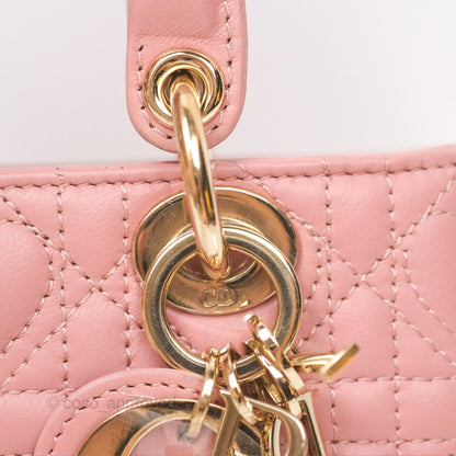 Christian Dior Lady D-Joy Micro Bag Antique Pink Lambskin Heart Quilted