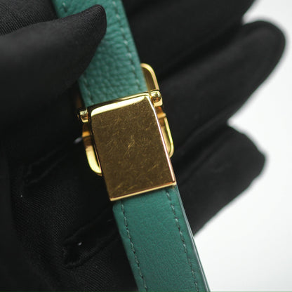 Christian Dior Micro Caro Bag in Tundra Green Supple Cannage Calfskin Gold Hardware