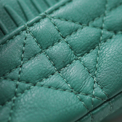 Christian Dior Micro Caro Bag in Tundra Green Supple Cannage Calfskin Gold Hardware