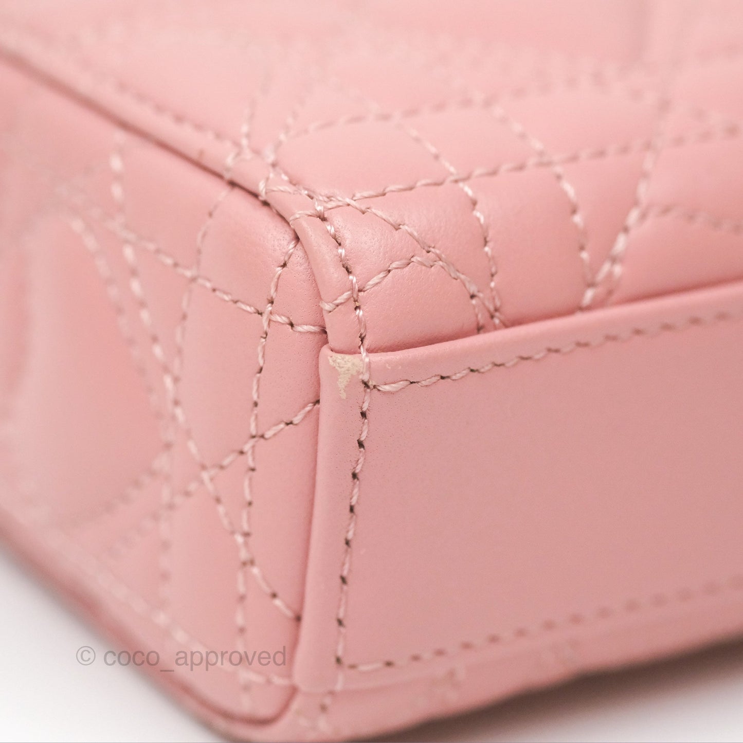 Christian Dior Lady D-Joy Micro Bag Antique Pink Lambskin Heart Quilted