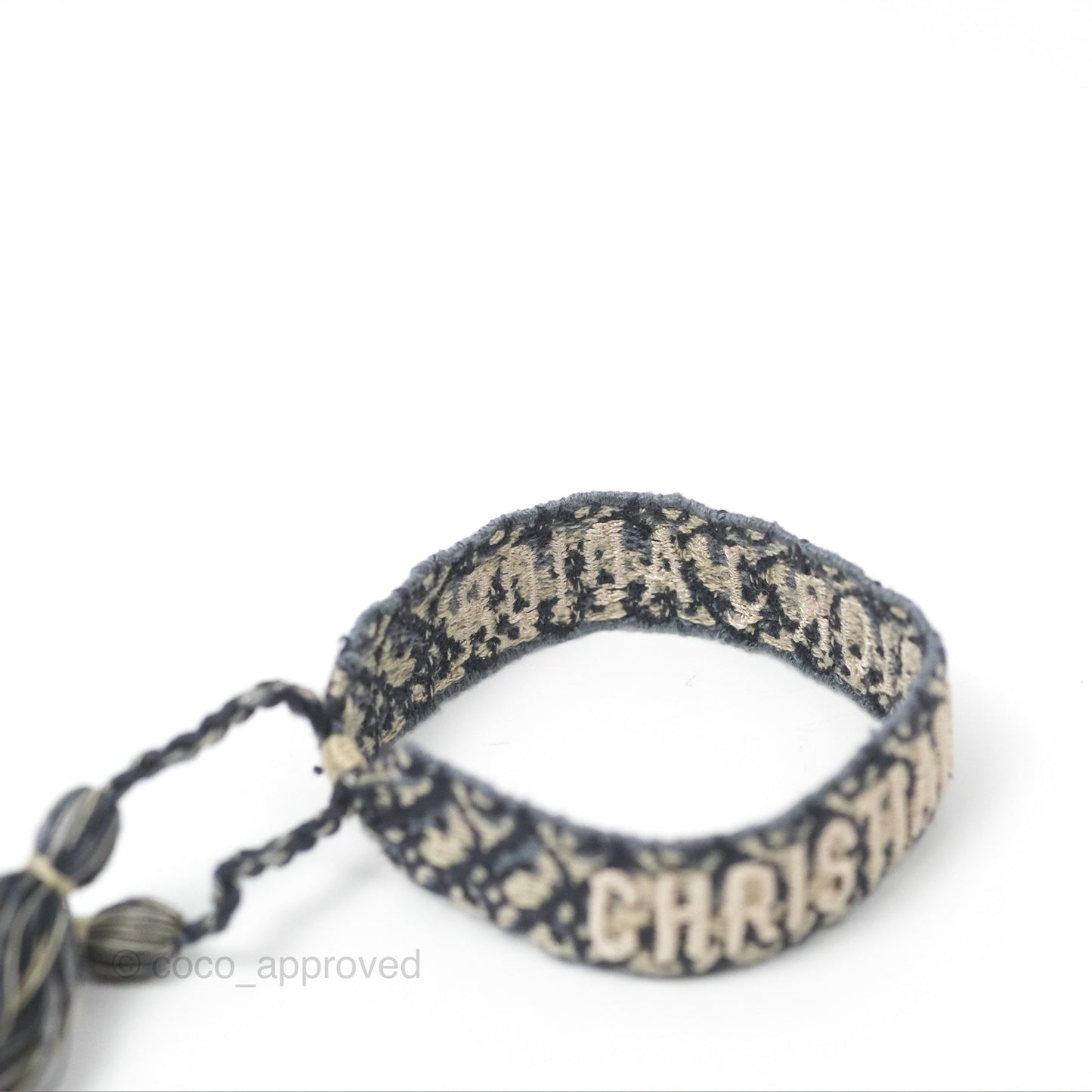 Christian Dior Bracelet Set Navy Blue Dior Oblique Embroidery