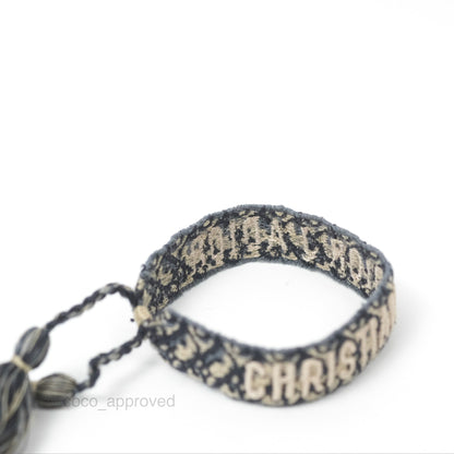 Christian Dior Bracelet Set Navy Blue Dior Oblique Embroidery