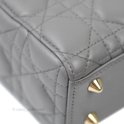 Christian Dior Lambskin My ABCDior Lady Dior Grey Gold Hardware