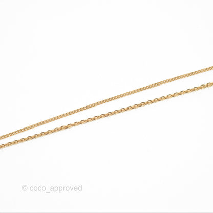 Christian Dior Petit CD Double Necklace Crystals Gold Tone