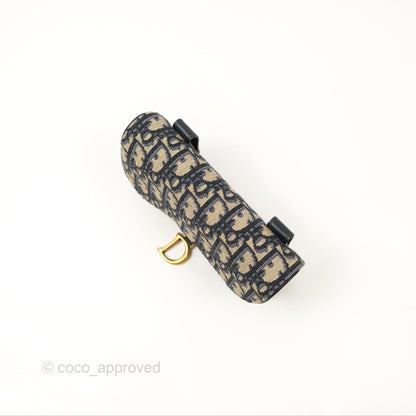 Christian Dior Blue Dior Oblique Jacquard Saddle Belt Pouch