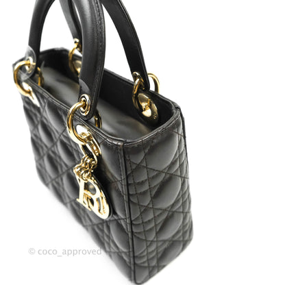 Christian Dior Lambskin My ABCDior Lady Dior Dark Grey Gold Hardware