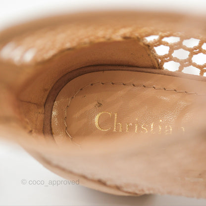 Dior Naughtily-D Ankle Boots Nude Suede Size 37