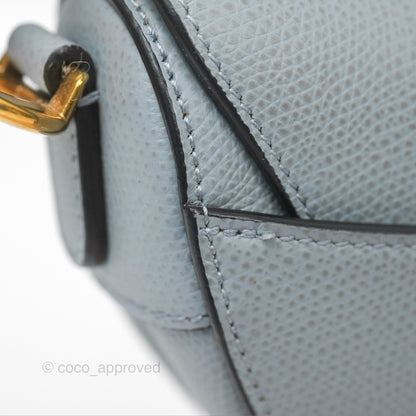 Christian Dior Mini Saddle Bag Cloud Blue Grained Calfskin Gold Hardware