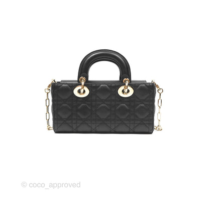 Dior Small Lady D-Joy Bag Black Lambskin Cannage Gold Hardware