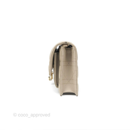 Christian Dior My Dior Daily Chain Pouch Sand-Colored Cannage Lambskin Gold Hardware