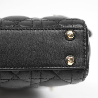 Christian Dior Micro Lady Dior Black Lambskin Gold Hardware