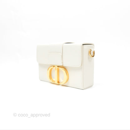 Christian Dior 30 Montaigne Box Bag White Calfskin