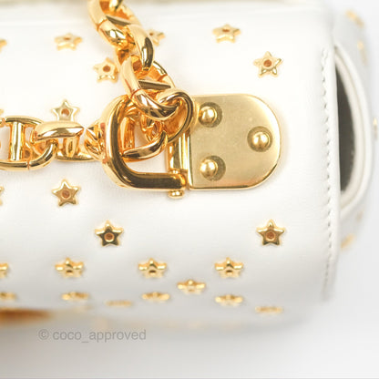 Dior Small Caro Bag Latte Lucky Star White Cannage Lambskin