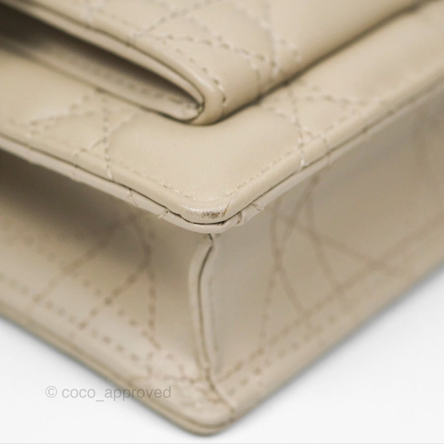Christian Dior My Dior Daily Chain Pouch Sand-Colored Cannage Lambskin Gold Hardware