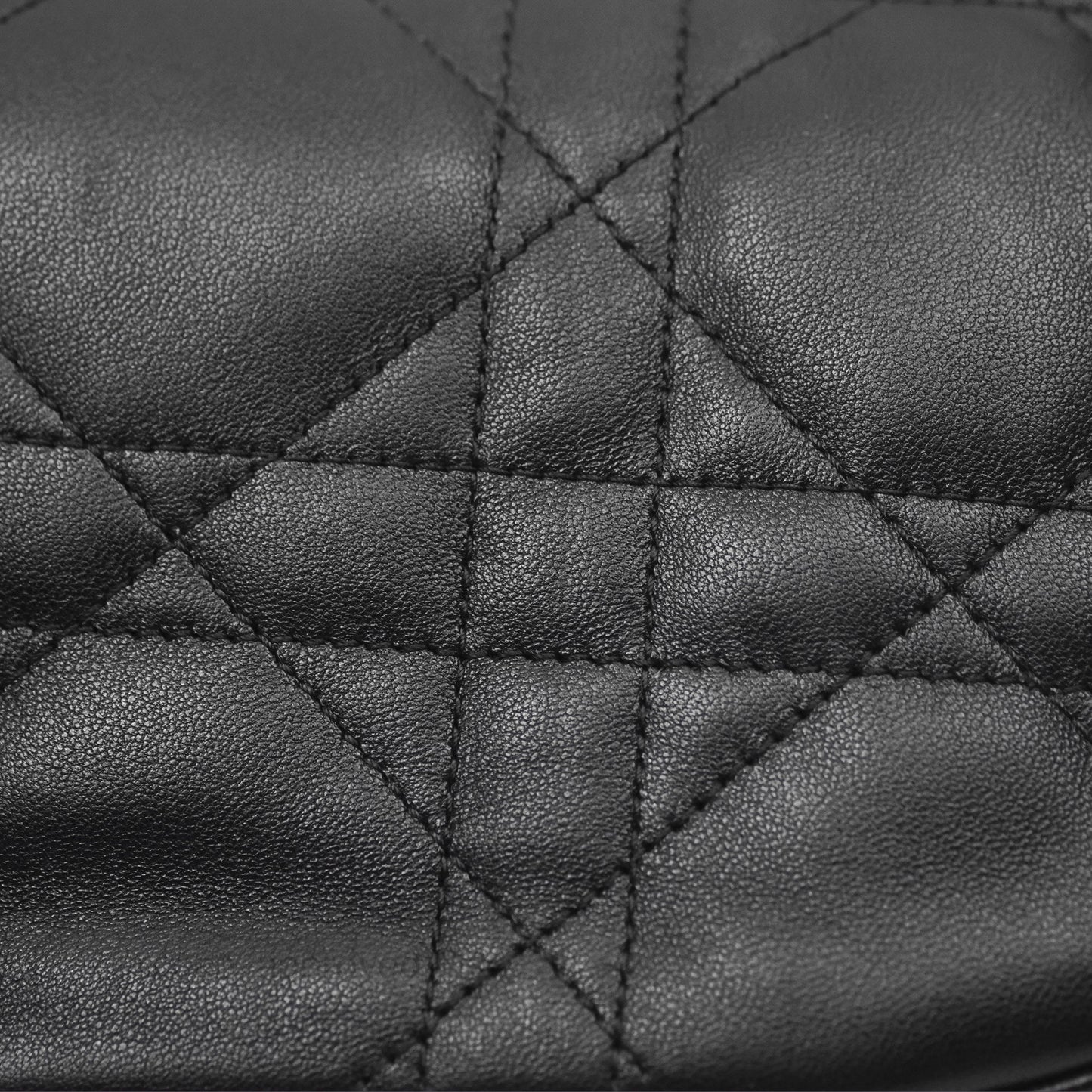 Christian Dior CD Lounge Bag Black Supple Macrocannage Lambskin